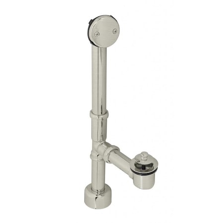 Westbrass All Exposed Pull & Drain Bath Waste, 14" Make-Up, 17 Ga. Tubing in Stainless Steel D3263K-20